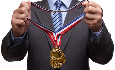 Awarding gold medal