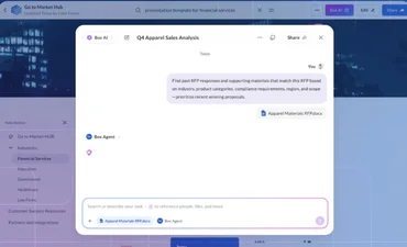 Screenshot showing Box Agent performing sales analysis