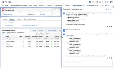 Screenshot of Reallocation Agent from Certinia Spring 2026 Release