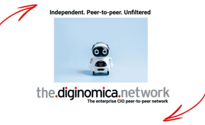 an image of the diginomica network logo with a bot image included