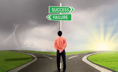success-failure-road-for-businessman