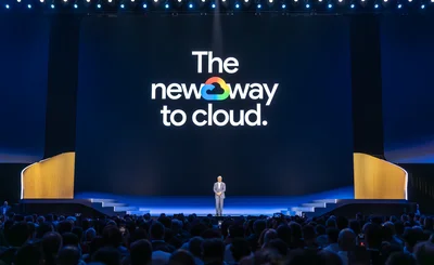 an image of Google Cloud CEO Thomas Kurian on stage at Next '26