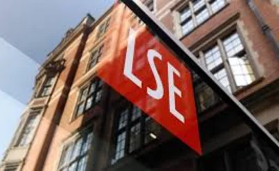 An image of an LSE building with the University's logo