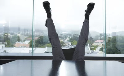 Man legs in the office