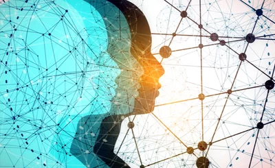 Silhouettes of people mental health teamwork and communication concept and connected lines with dots © GrAl - Shutterstock