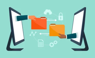 Business team working remotely and exchanging files online, workplace collaboration platforms and tools concept © elenabsl - Shutterstock