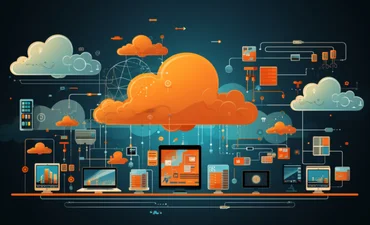 Cloud Computing Network Illustration © luthfil aziman effendi - Canva