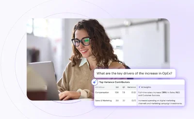 Finance Assistant using an AI tool © Planful