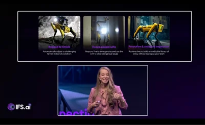 Screenshot from IFS Unleashed of Boston Dynamics session