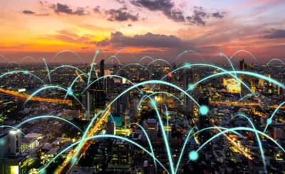 Digital globalization abstract graphic showing connection network © NanoStockk - Canva.com