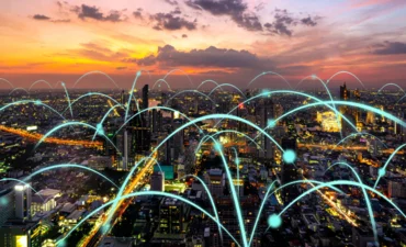 Digital globalization abstract graphic showing connection network © NanoStockk - Canva.com