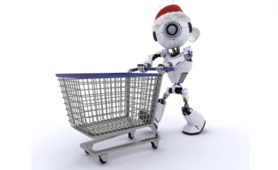 Robot christmas shopping AI retail © kirstypargeter - Canva.com