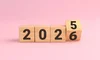 Wooden cubes changing from 2025 to 2026