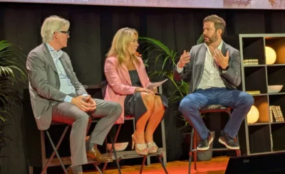 Brendan Gaffey, Evanna Kearins, Daniel Dines at UiPath on Tour 