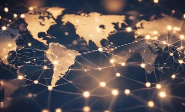 Digital image of Globe. Futuristic global internet network bac