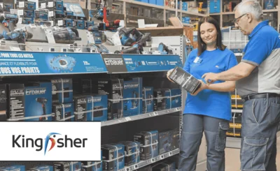 an image of people in a kingfisher store